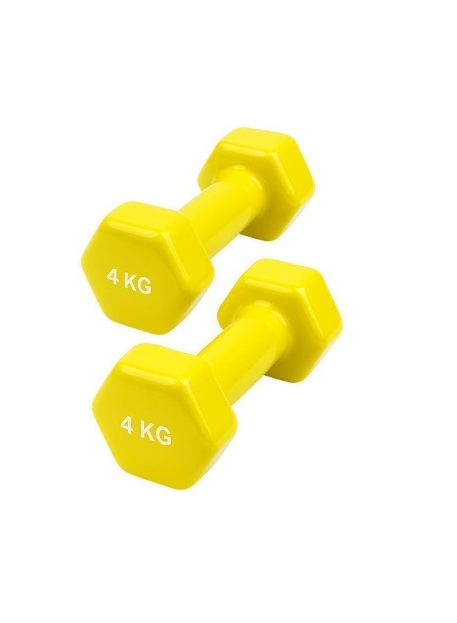 ENDLESS  Vinyl Coated Fixed Dumbbell for Gym Exercises | Pair of 4 Kg ( 2 * 8.8 LB ) | Material : Iron with Vinyl Coat | Weights for Women and Men - Image 1
